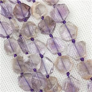 Natural Purple Amethyst Hexagon Beads, approx 12-14mm