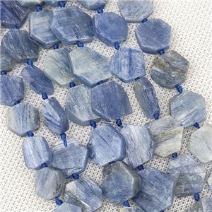 Natural Blue Kyanite Hexagon Beads, approx 12-14mm