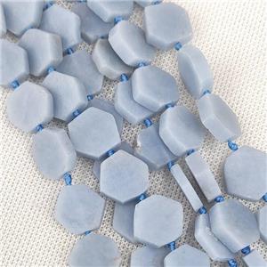 Natural Blue Angelite Beads Hexagon, approx 14-16mm