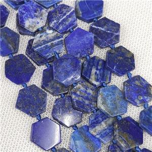Natural Blue Lapis Lazuli Beads Hexagon, approx 14-16mm