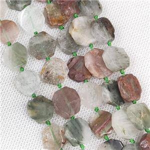 Natural Green Chlorite Quartz Beads Hexagon, approx 14-16mm