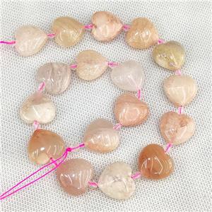 Natural Pink Aventurine Heart Beads, approx 20mm