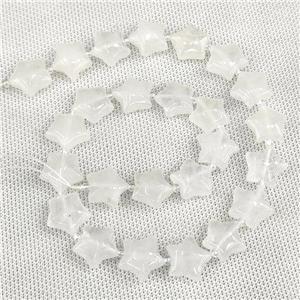 Natural Clear Quartz Star Beads Crystal, approx 15mm
