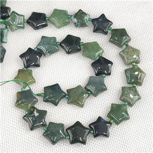 Natural Green Indian Agate Star Beads, approx 15mm