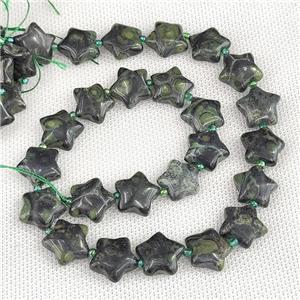 Green Kambaba Jasper Star Beads, approx 15mm