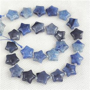 Natural Blue Aventurine Star Beads, approx 15mm