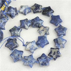 Natural Blue Sodalite Star Beads, approx 20mm