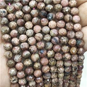 Natural Argentine Rhodochrosite Beads B-Grade Faceted Round, approx 7mm