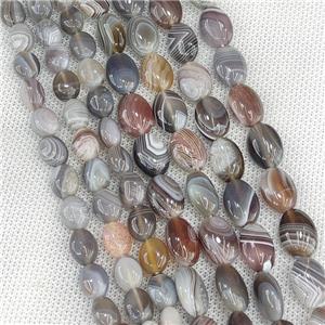 Natural Botswana Agate Oval Beads, approx 8-10mm