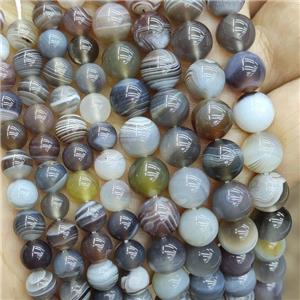 Natural Botswana Agate Beads Smooth Round, approx 8mm dia