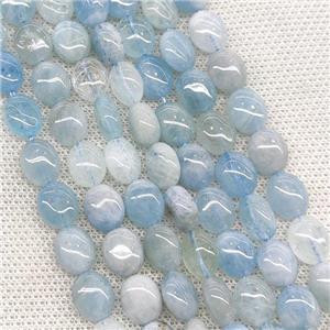 Natural Blue Aquamarine Oval Beads, approx 8-10mm