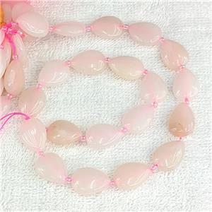 Natural Pink Opal Teardrop Beads Flat Dye, approx 13-18mm