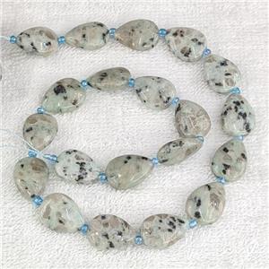 Natural Kiwi Jasper Teardrop Beads Flat, approx 13-18mm