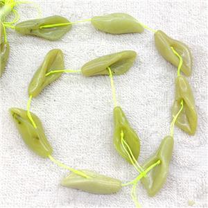 Natural Lemon Jade Bugle Beads Green, approx 15-38mm, 10pcs per st