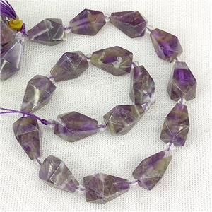 Natural Purple Amethyst Teardrop Pendant Faceted, approx 12-20mm
