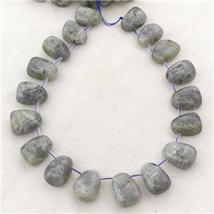 Natural Labradorite Teardrop Beads Topdrilled, approx 15-26mm