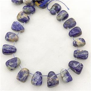 Natural Blue Sodalite Teardrop Beads Topdrilled, approx 15-26mm