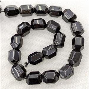 Natural Black Obsidian Beads Faceted Column, approx 16-20mm
