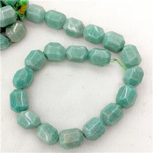 Natural Green Amazonite Beads Faceted Tube, approx 16-20mm