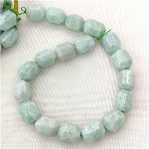 Natural Green Amazonite Beads Faceted Column, approx 16-20mm