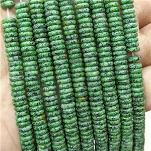 Marble Heishi Beads Sesame Green Dye, approx 6mm