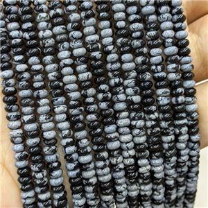 Natural Snowflake Jasper Beads Smooth Rondelle, approx 2x4mm