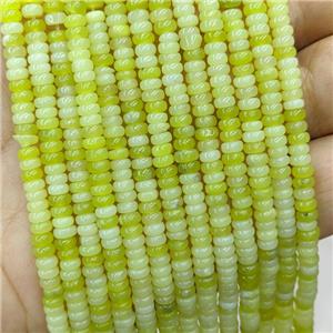 Natural Lemon Jade Beads Olive Smooth Rondelle, approx 2x4mm