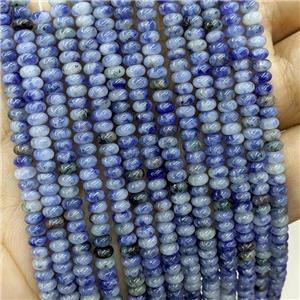 Natural Blue Dalmatian Jasper Beads Smooth Rondelle, approx 2x4mm