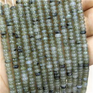 Natural Labradorite Beads Smooth Rondelle, approx 2x4mm