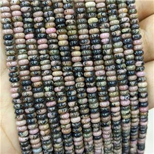 Natural Chinese Rhodonite Beads Smooth Rondelle, approx 2x4mm