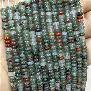 Natural African Bloodstone Beads Green Smooth Rondelle, approx 2x4mm