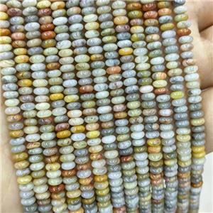Natural Crazy Lace Agate Beads Yellow Smooth Rondelle, approx 2x4mm