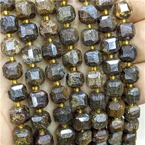 Natural Bronzite Beads Faceted Cube, approx 8-9mm