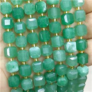 Natural Green Aventurine Beads Faceted Cube, approx 8-9mm
