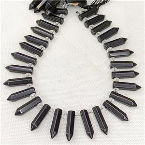 Natural Black Obsidian Bullet Beads, approx 8-30mm