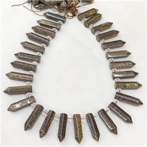 Natural Bronzite Bullet Beads, approx 8-30mm