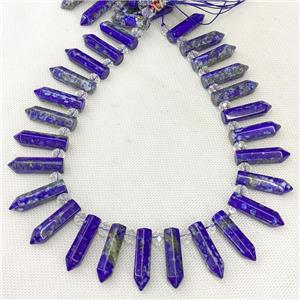 Natural Lapis Lazuli Bullet Beads Blue, approx 8-30mm