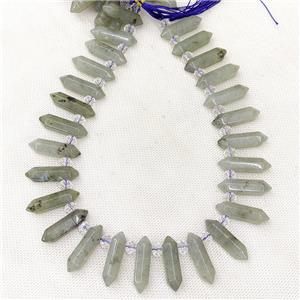 Natural Labradorite Prism Beads Gray, approx 8-30mm