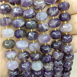 Natural Purple Amethyst Pumpkin Beads, approx 8-12mm