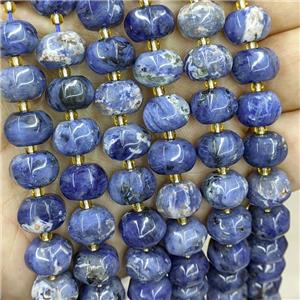 Natural Blue Sodalite Pumpkin Beads, approx 8-12mm