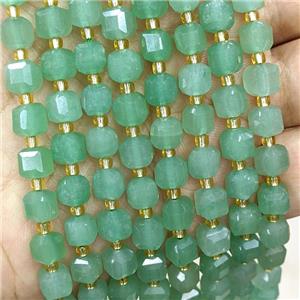 Natural Green Aventurine Beads Faceted Cube, approx 6-7mm