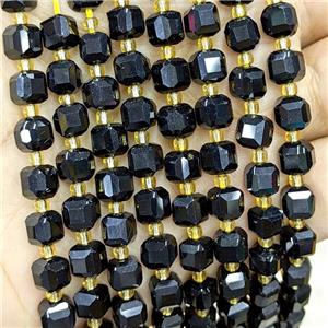 Natural Black Onyx Agate Beads Faceted Cube, approx 6-7mm