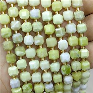 Natural Butter Jasper Beads Olive Faceted Cube, approx 6-7mm