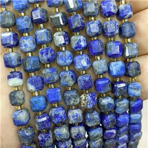 Natural Lapis Lazuli Beads Blue Faceted Cube, approx 6-7mm