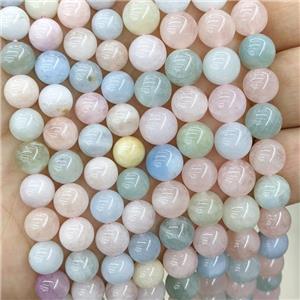 Natural Morganite Beads A-Grade Multicolor Smooth Round, approx 6mm dia