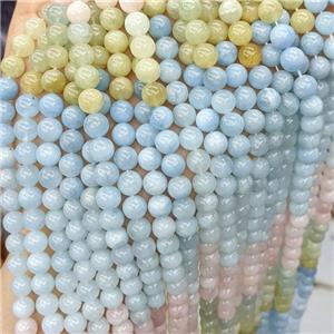 Natural Morganite Beads Multicolor Smooth Round, approx 6mm dia