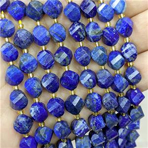 Natural Blue Lapis Lazuli Twist Beads S-Shape Faceted, approx 7-8mm