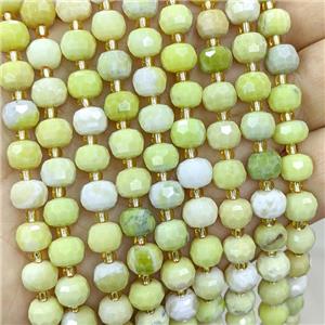 Natural Butter Jasper Beads Faceted Rondelle Olive, approx 6-8mm
