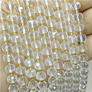 Natural Clear Quartz Beads Faceted Rondelle, approx 6-8mm