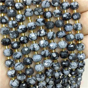 Natural Snowflake Jasper Beads Faceted Rondelle, approx 6-8mm